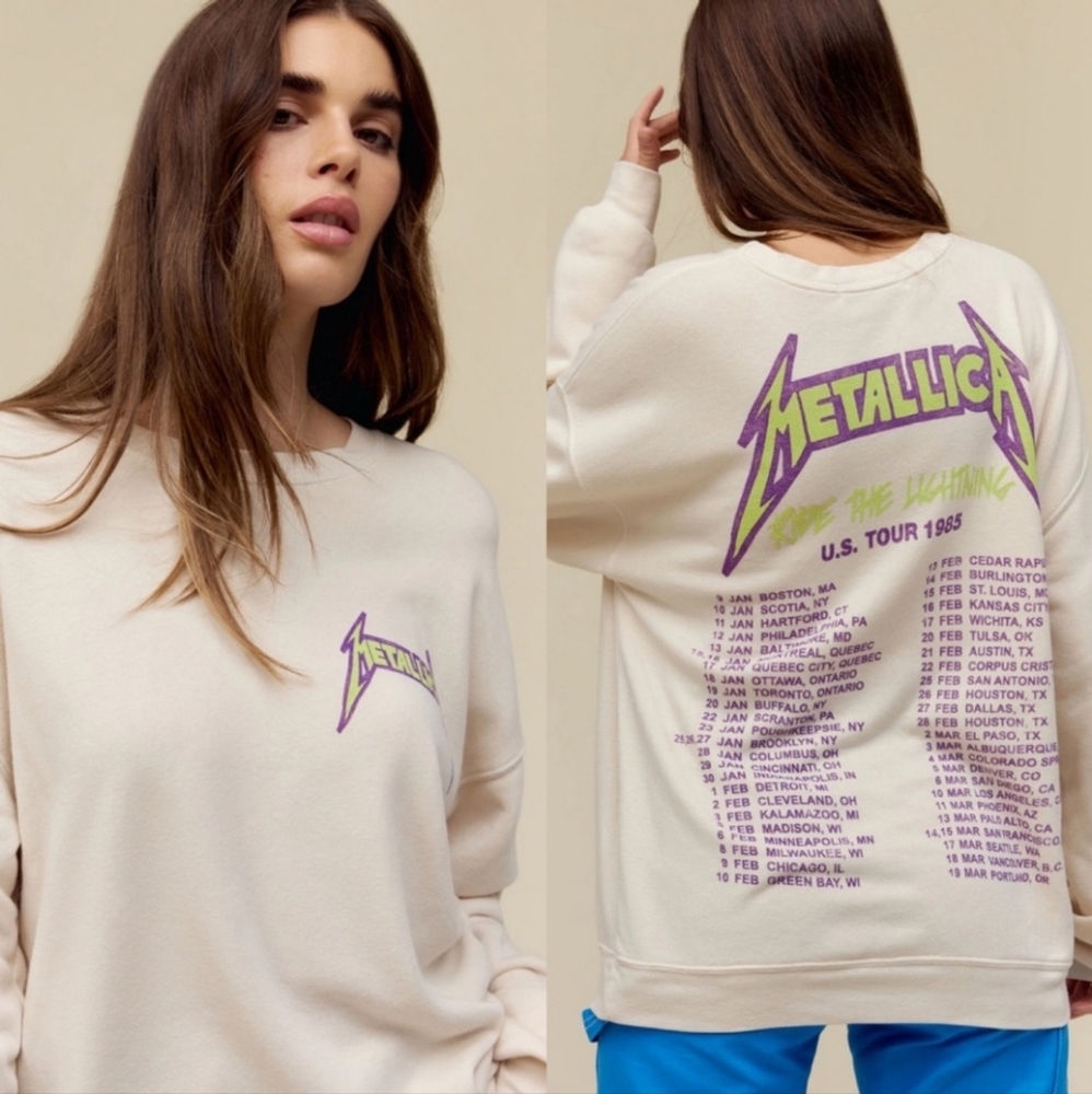 Daydreamer Metallica Ride The Lightning Boyfriend Crewneck Sweater